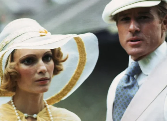 Robert Redford as Jay Gatsby and Mia Farrow as Daisy in the 1974 film of The Great Gatsby